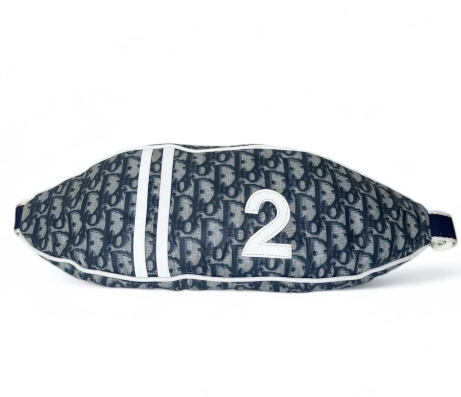 Sac ceinture nylon trotteur bleu marine CHRISTIAN DIOR vintage 2003