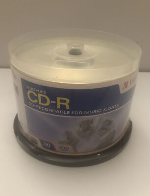 Verbatim CD-R 52x 700MB Blank Media (Pack of 50) 80 Min . NEW !