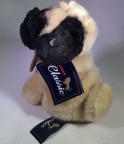 Pug Dog Aurora Classics Miniature Plush Puppy Dog Pedigree 4” - Picture 3 of 10