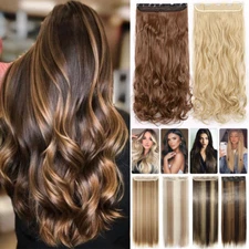 Thick 17-30" Long Curly One Piece Full Head Clip In Hair Extension Real As Human