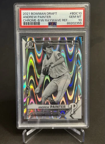 2021 Bowman Draft Chrome 1st Andrew Painter Black & White RayWave BDC-10 PSA 10