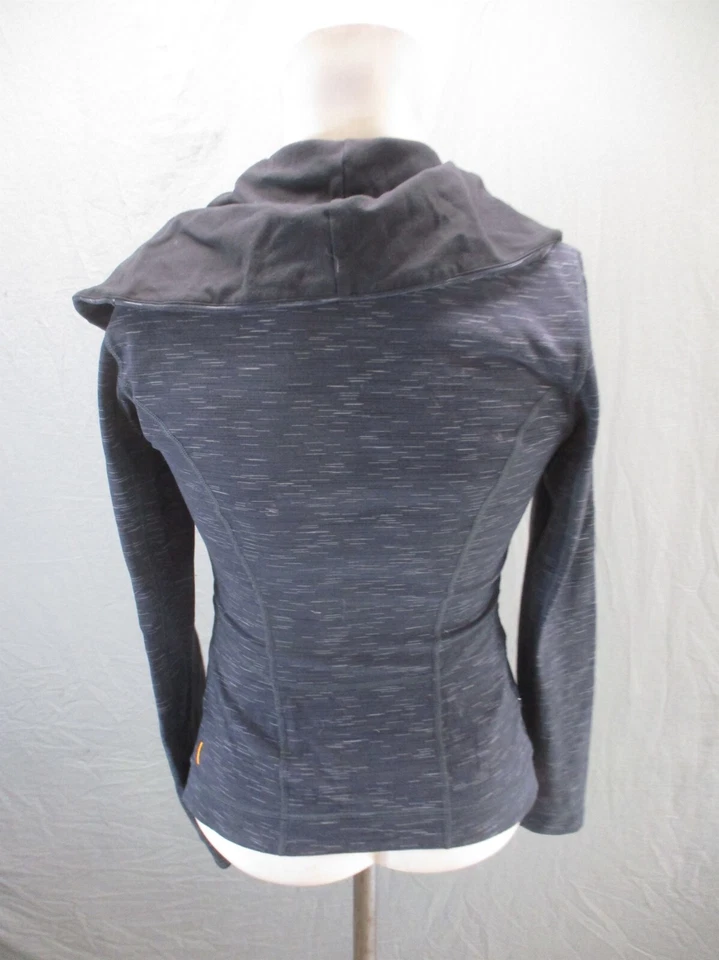 LUCY Talla XS Mujer Negro Cuello Ancho Cremallera Completa Ajustada Elegante Chaqueta Atlética 061 Foto 4 de 4