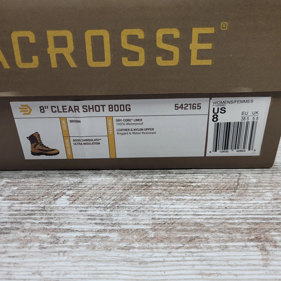 Size 8 LaCrosse 542165 Women's Clear Shot 8" Brown 800G Dry-Core Boots - Image 2 of 4