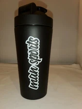 MAN SPORTS BLACK METAL SHAKER BOTTLE 25OZ
