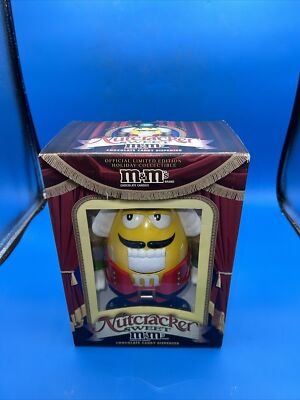 RARE Yellow M&Ms (Red Coat) Holiday Collectible Christmas Nutcracker Dispenser