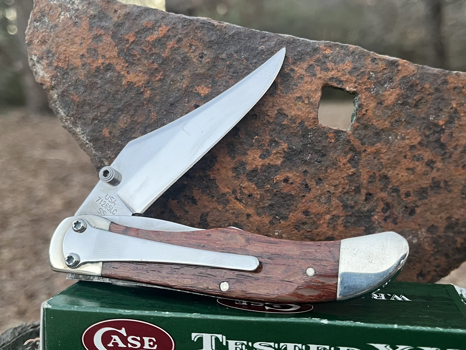 CASE XX LACE WOOD MID FOLDING HUNTER POCKET KNIFE eBay