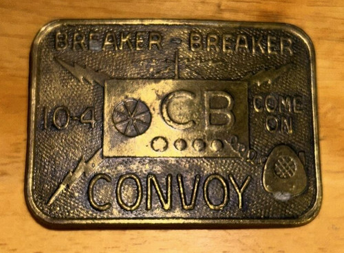 CB Radio Brass Belt Buckle (Breaker/Breaker/Convoy)