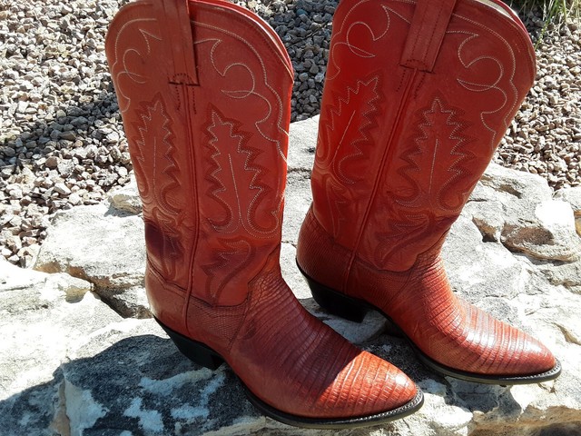 PANHANDLE SLIM Red Sz 6 Women Lizard Skin Cowboy Boots | eBay