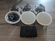 Polk Audio MC60 In-Ceiling speaker x6 with PYLE PCAU48BT Bluetooth Amplifier