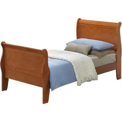 Glory Furniture Louis Phillipe Twin Sleigh Bed in Oak