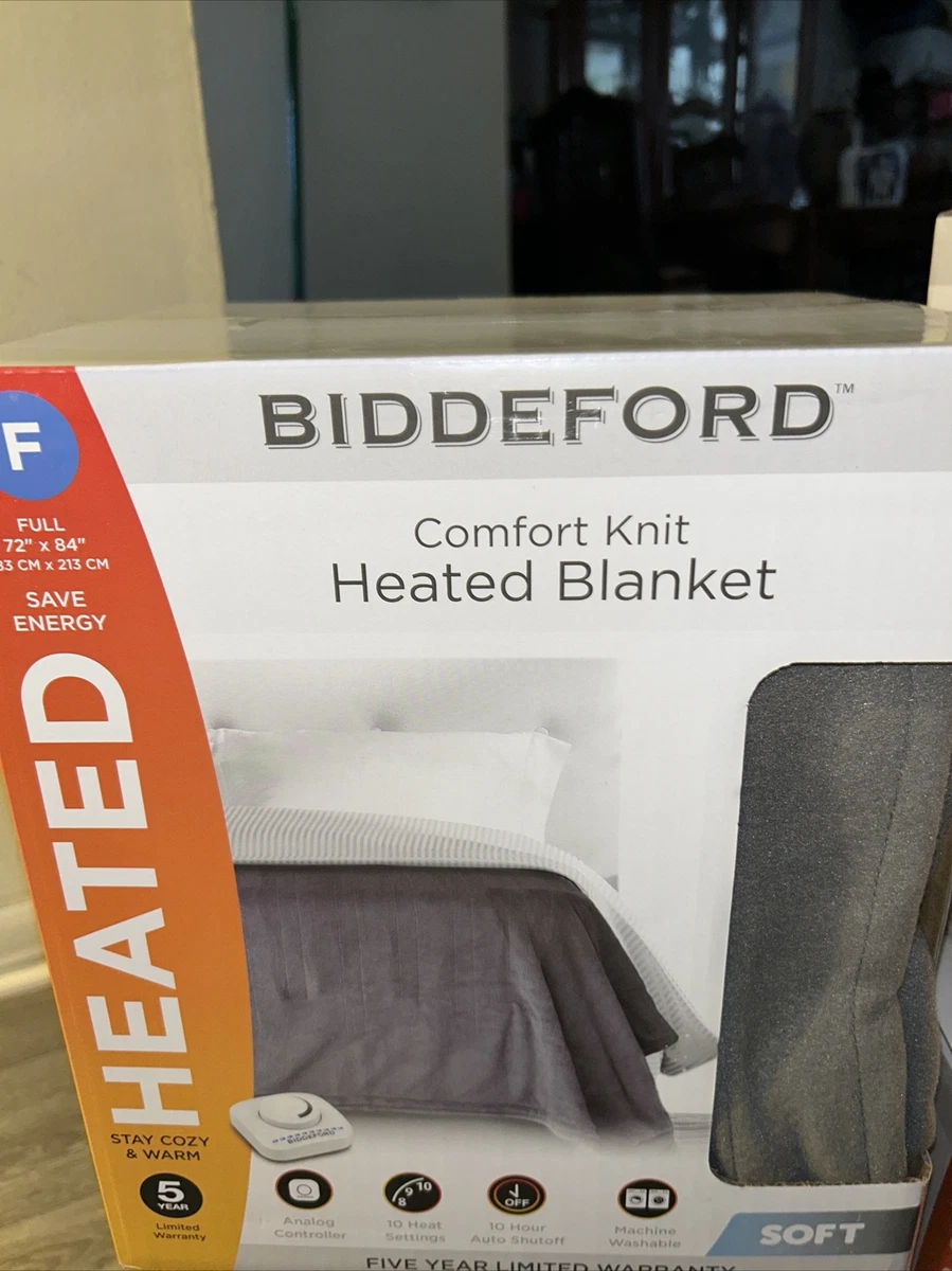 Biddeford 1021-85322903S Heated Electric Blanket, Biddeford, Bedding, Full,  Grey 657812175909 | eBay