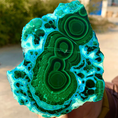 290G Natural Chrysocolla/Malachite transparent cluster rough mineral sample - Picture 3 of 22
