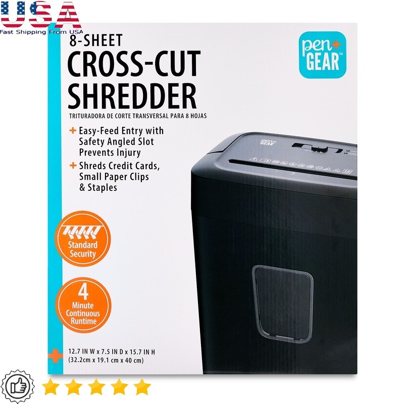 8 Sheet Micro Cut Shredder Pullout Basket Auto Power Off Security Features New