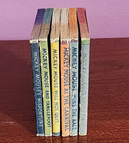 1934, 6 WEE LITTLE BOOKS MICKEY MOUSE COMPLETE WITH ITS ORIGINAL BOX - Foto 22 di 24