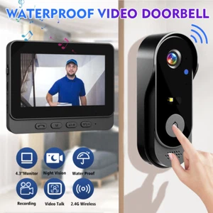2.4G Wireless Smart Visual Intercom Video Doorbell Camera Monitor 4.3" for Home