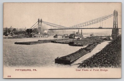 Pittsburgh PA Coal Fleets At Point Bridge Pennsylvania Postcard H33