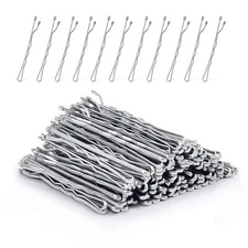 MORGLES Silver Bobby Pins for Gray Hair 120PCS 2Inches Hair Pins for Women