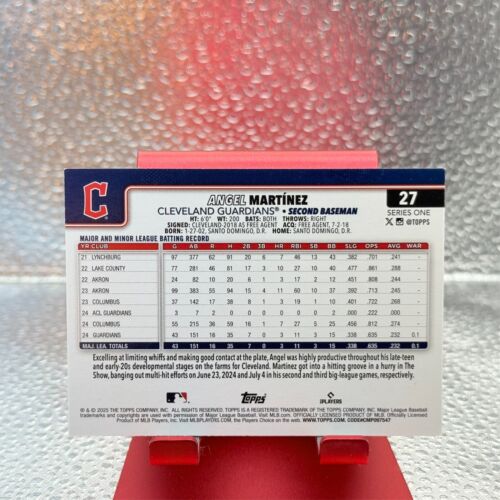 Béisbol Topps 2025 #27 Angel Martínez novato lámina arco iris - Imagen 2 de 2