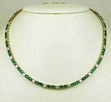 10Ct Rd Cut LabCreated Emerald Womens Pretty Necklace 14k Yellow Gold Plated 18"