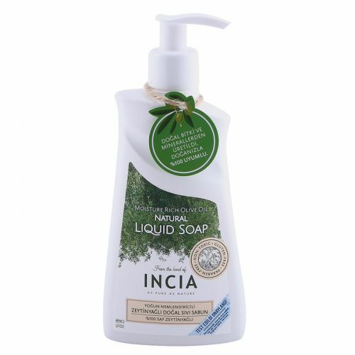 Incia Natural Moisture Rich Olive Oil Liquid Soap - 250 ml - No Gluten & Paraben