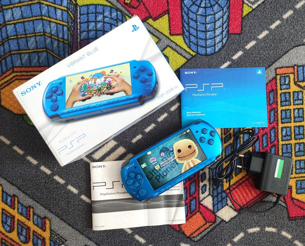 Sony psp 3008 slim & lite vibrant blue edition Box | eBay