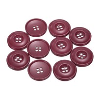 NäHknöPfe, 30 Mm, Kunstharz, Rund, Flach, 4 LöCher, Diy-Dunkelrot, 10 StüCk