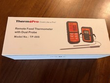 ThermoPro TP-08S Wireless Meat Thermometer Dual Probe BBQ Grill Smoker, Open Box