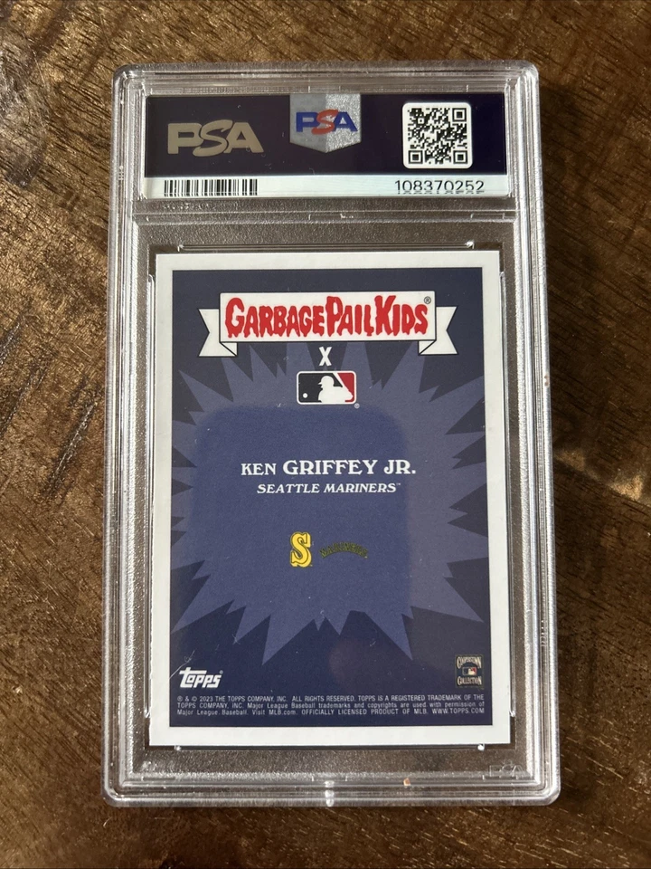 2023 Topps Garbage Pail Kids GPK X MLB 24B Ken Griffey Jr PSA 10 GOOEY HOF - Image 2 of 2