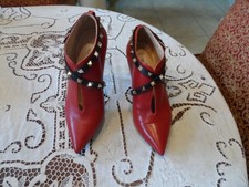 Valentino Garavani Red Rockstud Strap Pointed-Toe Pumps Size 38