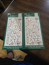 2 New Old Stock PLAID Simply Laser Stencils Letters And Shapes Lot Of 2