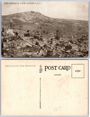 Birdseye View Victor CO Postcard