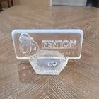 Fenton Clear Opalescent Art Glass Logo Dealer Sign