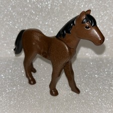 Vintage 1974 Geobra Playmobil 2 Tone Brown Horse 3" Castle Western Farm G599