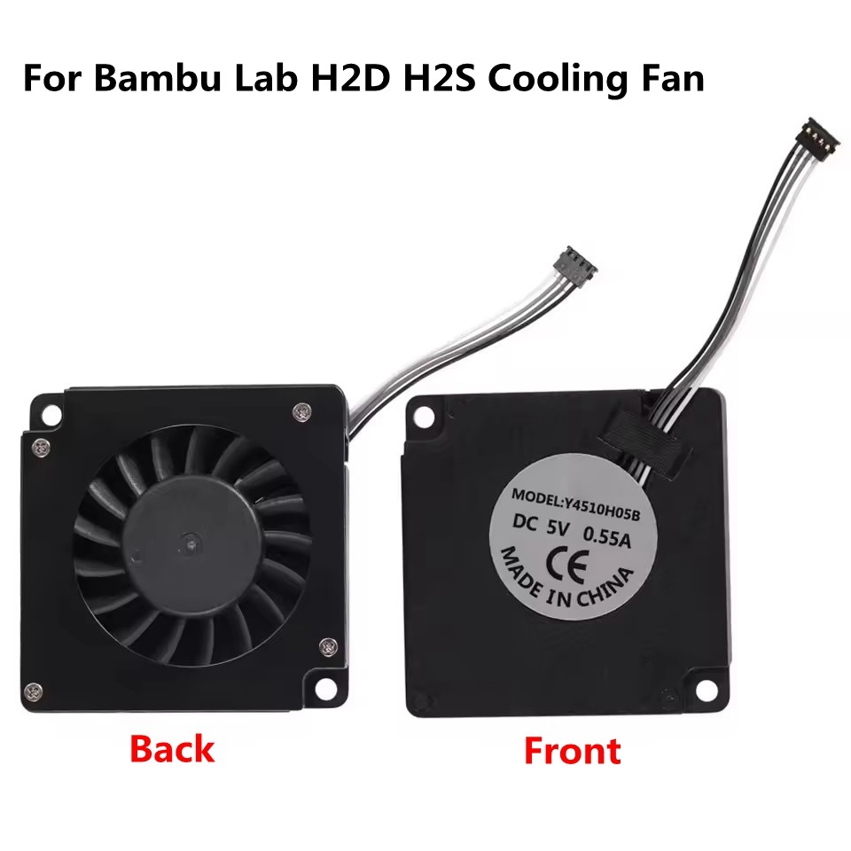5V Turbo Fan for Bambu Lab H2D H2S Extruder Hot End Cooling Fan 3D Printer Part