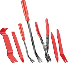 7 Pcs Auto Trim Removal Tool with Plastic Pry Tool, Automotive Car Trim Rivet Cl