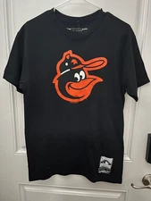 Baltimore Orioles Mitchell & Ness Cooperstown Collection Black Logo T-Shirt Sz M