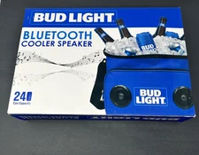 Bud Light Beer 24-Can Insulated Cooler Bag w/ Built In Bluetooth Stereo Speaker 