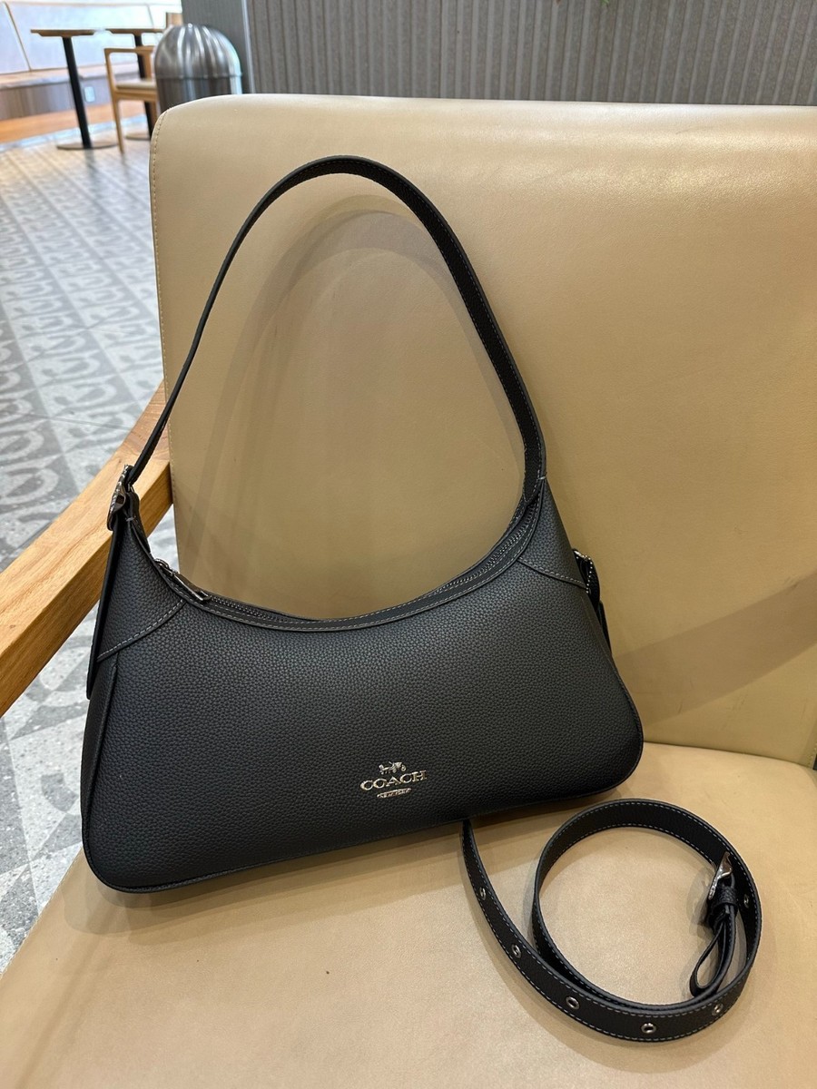 バッグ Coach Hobo Oneshoulder Bag Black Coach Black Leather Convertible Hobo Bag Crossbody Shoulder Free
