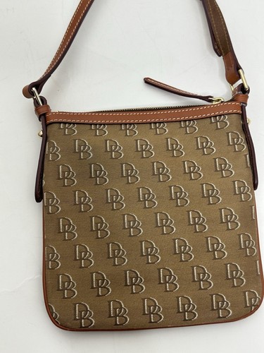 Dooney & Bourke Letter Carrier Crossbody Bag Brown DB Logo Adjustable Strap - Picture 4 of 9