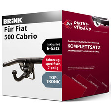 Anhängerkupplung abnehmbar + E-Satz 7pol spezifisch für Fiat 500 Cabrio 15- neu