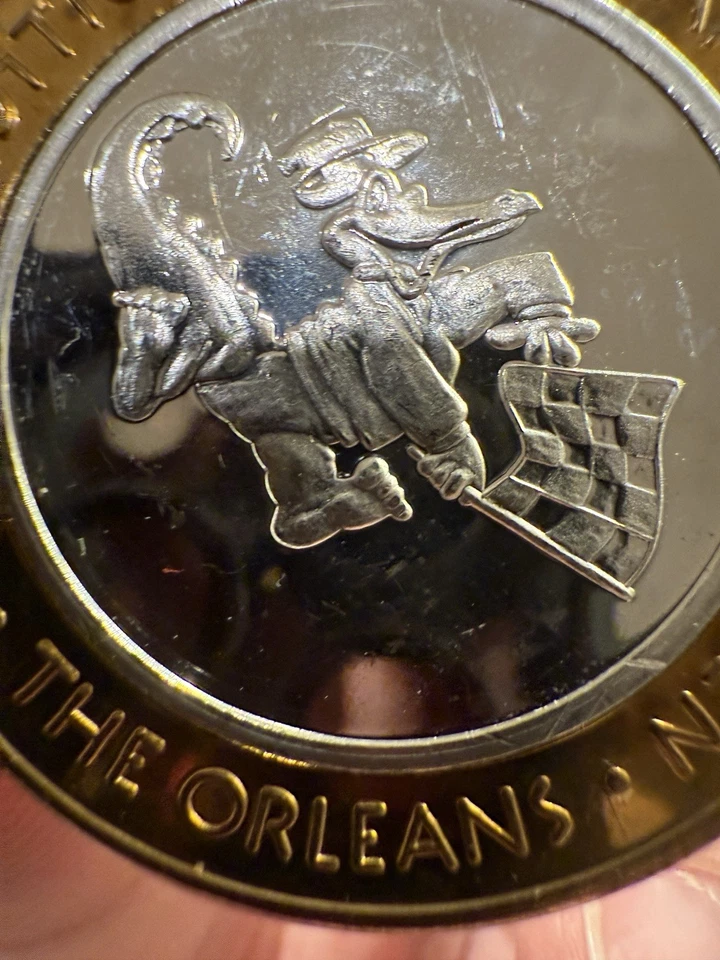 $10 Silver .999 Silver “The Orleans” Las Vegas Casino Alligator, Checkered Flag - Image 3 of 3