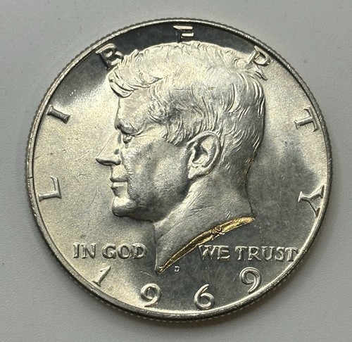 1969D Kennedy Half Dollar BU Uncirculated Mint State 40% Silver 50c USCoin X-510 - Picture 1 of 3
