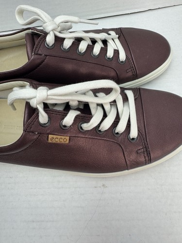 Womens Size 10 ECCO Metallic Fig Nubuck Leather EU Size 40 Sneakers - Picture 6 of 12