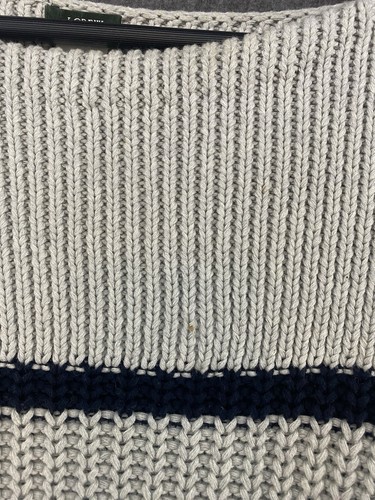 Suéter de punto grueso a rayas gris azul J.CREW para mujer talla XL - Imagen 13 de 14