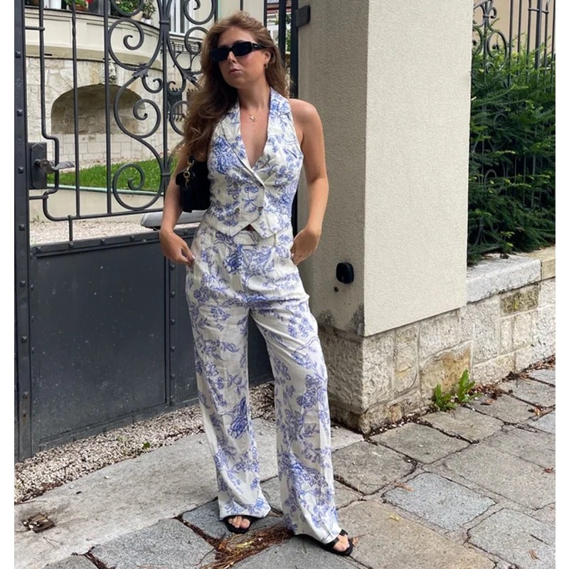 RARE Mango Co-Ord Set – Halter Neck Vest & Wide Leg Pants NWT thumbnail 20