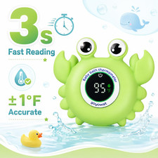 Baby Bath Thermometer Water Temp Safety for Bathtub,Room Essential Crab Toy