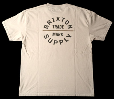 MEN'S TSHIRT: Brixton Trade Mark Supply Logo White Standard Fit LARGE L