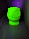 Green Glass Uranium Fairy Lamp, 2 piece candle holder made with uranium glass