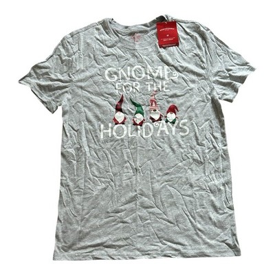 Men's Gnome For The Holidays T-Shirt/Sleep Shirt Medium ~ Wondershop  NEW Gray