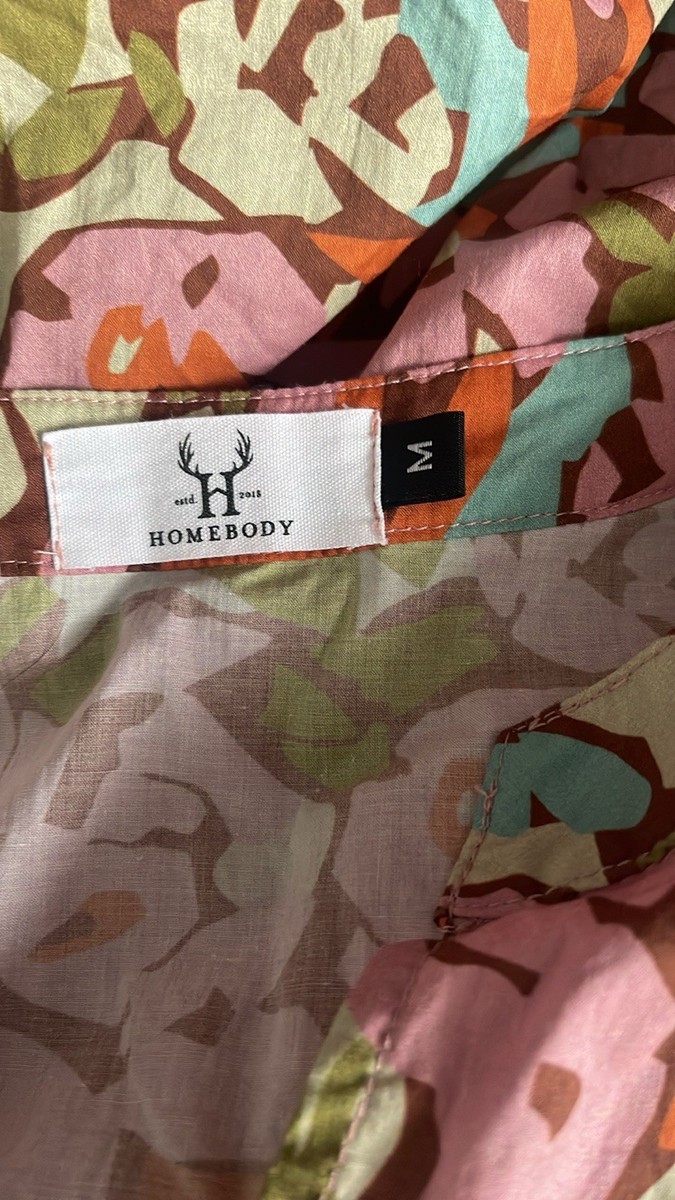 H Homebody Embroidered 100% Cotton Blouse Size M Boutique View 6